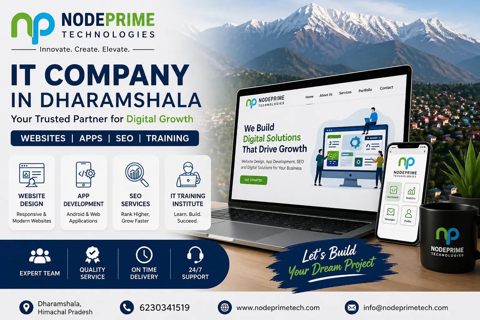 🚀 NodePrime Technologies – Leading IT Company in Dharamshala for Website Design, App Development & SEO